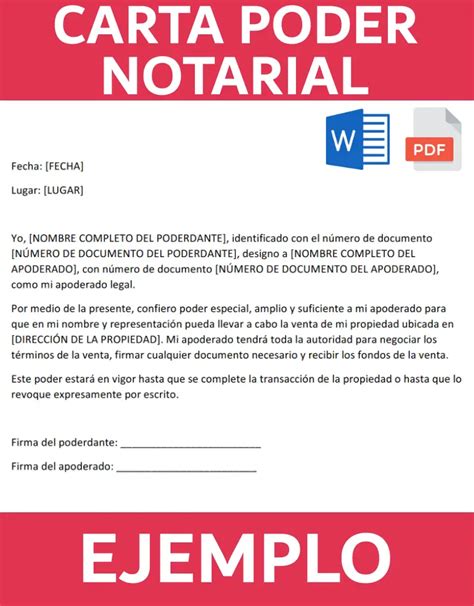 Carta De Poder Notarial Modelos Y Ejemplos Para Descargar