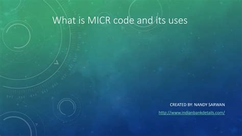 What Is Micr Code Ppt