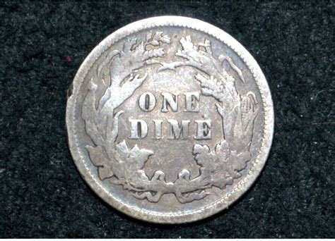 P Seated Liberty Dime Vf Xf Details Nicely Toned Rainbow