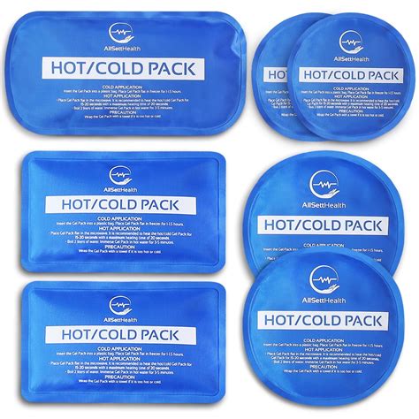 Reusable Hot Cold Gel Packs Piece Set In Multiple Sizes For Pain Relief Injuries Back