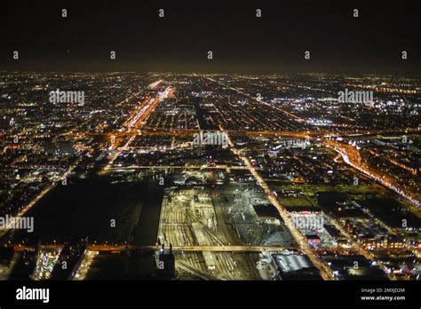 Chicago at night from the Willis Tower Skydeck Stock Photo - Alamy