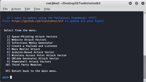Social engineering toolkit kali linux инструкция Самые разные