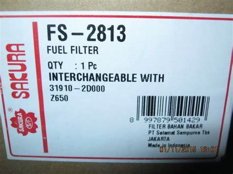 Топливный фильтр " Sakura " FS — 2813 — Nissan Almera Classic (B10), 1 ...