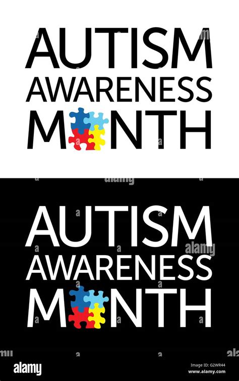 The Words Autism Awareness Month With Jigsaw Puzzle Pieces Autism