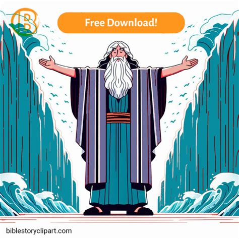 Moses Parting the Red Sea - Bible Story Clipart