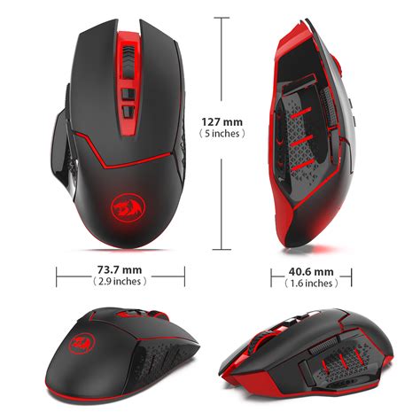 Redragon M690-1 Wireless Gaming Mouse with DPI Shifting, 2 Side Button ...