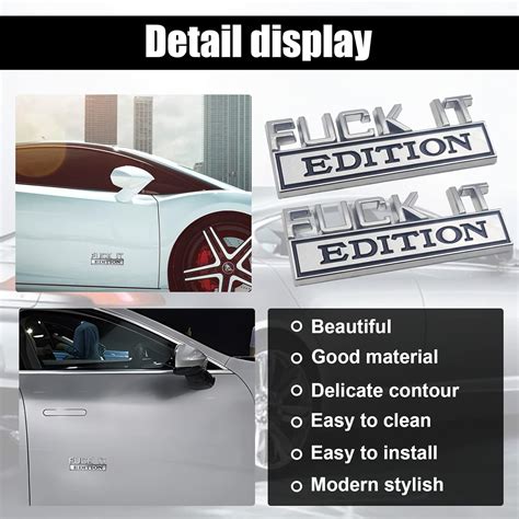 calcomanías de emblema de edición Fuck IT calcomanía de repuesto para placa de guardabarros
