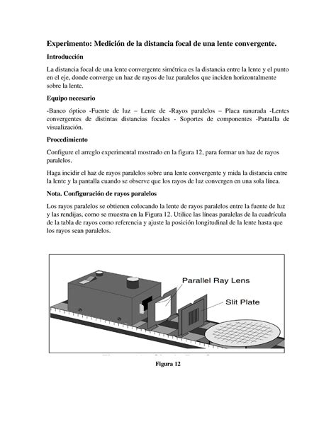 Experimento Medición De Distancia Focal Introducción La Distancia