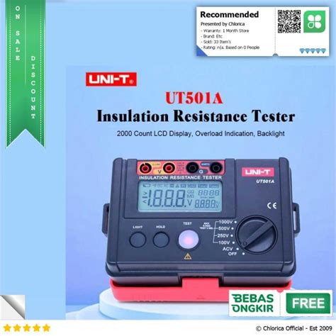 Jual Uni T Digital Insulation Resistance Voltage Tester M Ohm