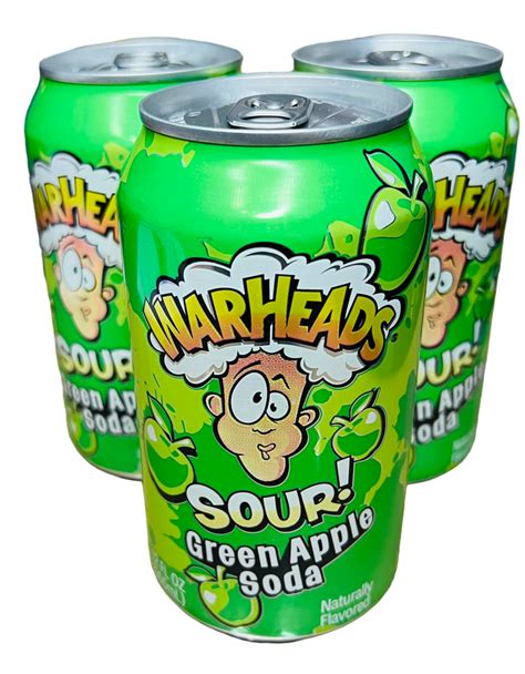 Warheads Sour Green Apple Soda 355ml Tempting Sweets