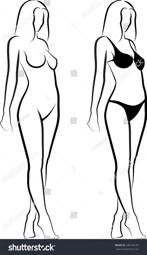 Sketch Naked Woman Woman Bikini Stock Vector Royalty Free 236150197 Shutterstock
