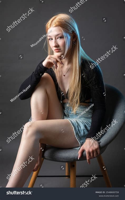 Portrait Blonde Woman Freckles Sexy Top Stock Photo Shutterstock