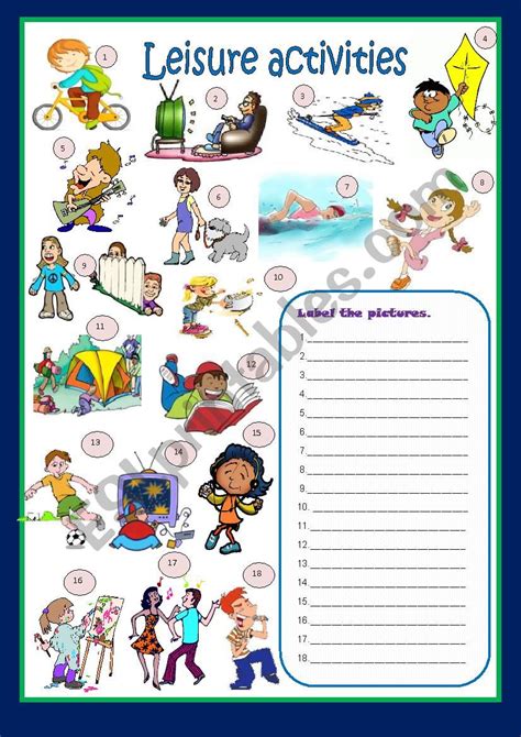 Printable Leisure Education Worksheets