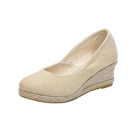 FNFYFH Espadrille Dressy Wedge Sandals,Close Toe Espadrilles Wedge