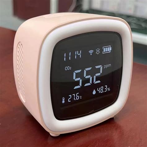 3 In 1 Air Quality Detector Monitor With Clock Temperature Co2