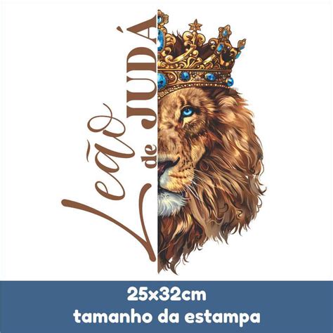 Estampa Leão De Judá - estampa leão de judá DTF impressão alta qualidade aplica fácil yeshua ...