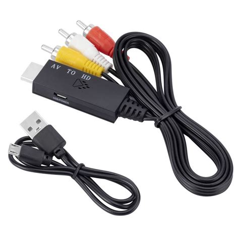 Преобразователь RCA в HDMI, совместимый кабель AV в HDMI, адаптер с ...