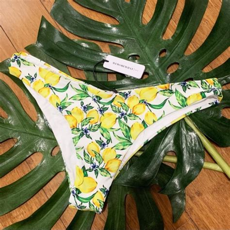 Weworewhat Delilah Swim Bikini Bottom Lemons All Depop