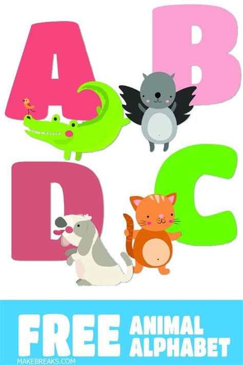 Animal Alphabet Chart Printable