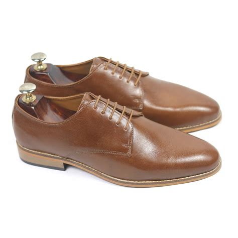 Brown Formal Derby Shoes Vachetta Leather Danzio