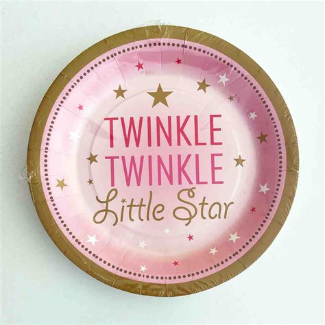 Twinkle Little Star Pink Plates - WasilOnline