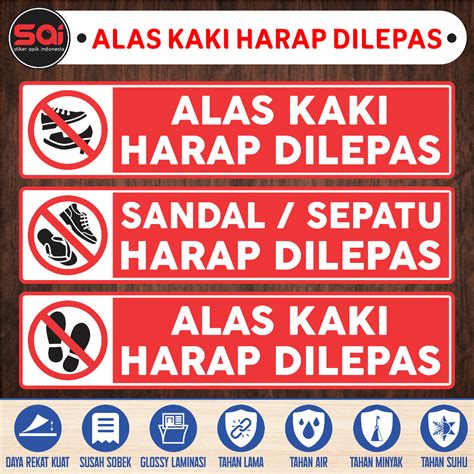 Jual Stiker Vinyl Anti Air ALAS KAKI SANDAL SEPATU HARAP DILEPAS