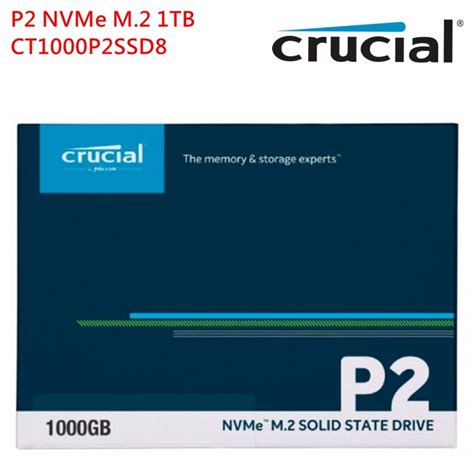 SSD M.2 1000GB Crucial P2 NVMe M.2 PCIe 3D NAND SSD CT1000P2SSD8 2300 MB/s
