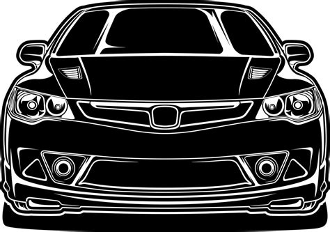 Black and white car vector illustration for conceptual design 7478437 ...