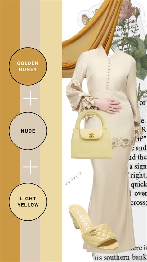 Raya Outfit Tema Nude Champagne Fashion Muslim Fashion Asian Fashion