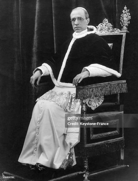 Portrait Of Pope Pius Xii Seated On His Papal Throne In The Vatican