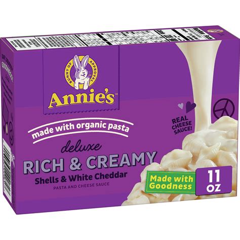 Annies Real White Cheddar Shells Deluxe Rich Creamy Macaroni