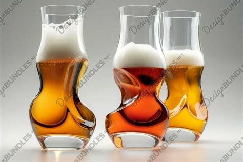 Elegant Trio Of Craft Beer Glasses