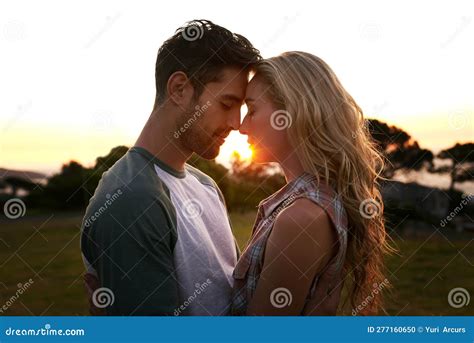 Sunset Love Or Couple In Nature On Romantic Holiday Vacation For