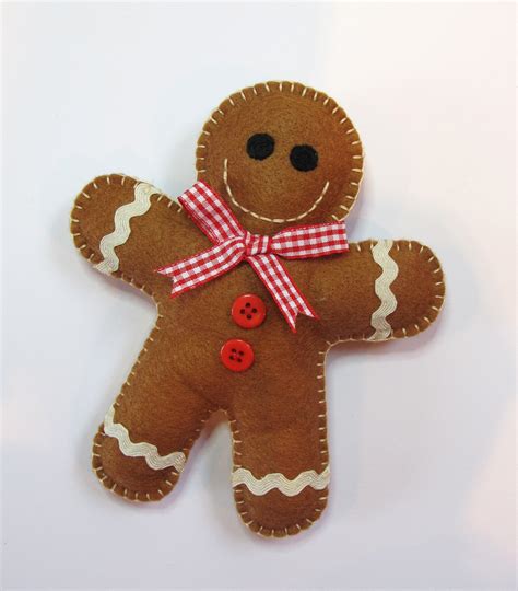 My Little Handmade Felt Gingerbread Man Fabric Christmas Decorations