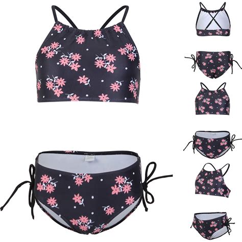 Jacenvly Swimwear For Girl Clearance Quick Drying Girls Summer Fashion Cute Print Bikini Sling