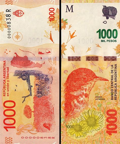 Argentina 1000 Pesos 2017 2021, UNC, LOW 000008** First 1000, Suffix R