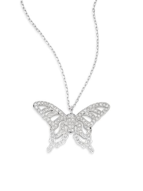 Swarovski Nightingale Crystal Butterfly Pendant Necklace In Metallic Lyst