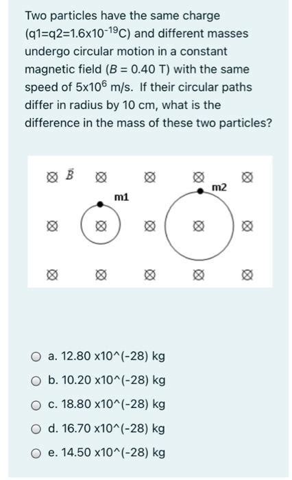 Solved Two Particles Have The Same Charge X C Chegg