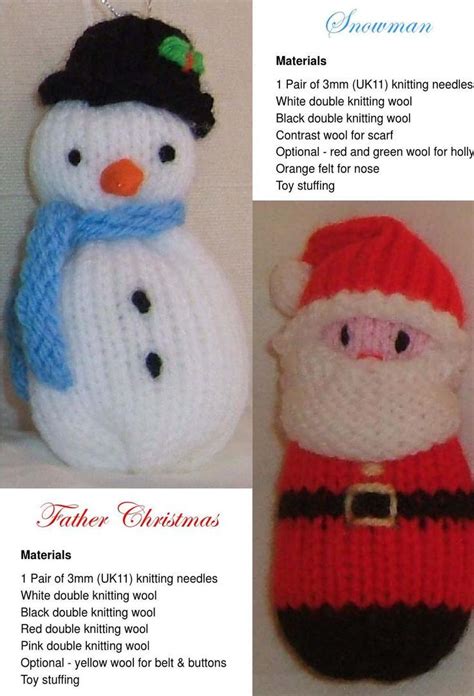 Free Christmas Knitting Patterns Santa Angel Snowman And Tree Add A