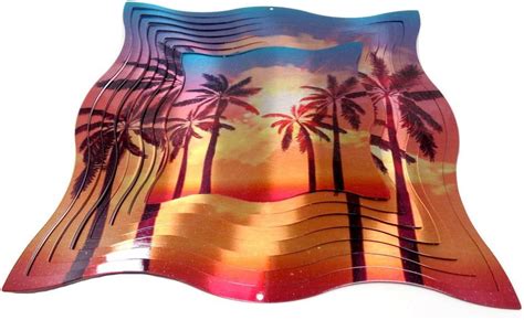 Whirligig D Wind Spinner Palm Tree Horizon Kinetic Er Home Decor