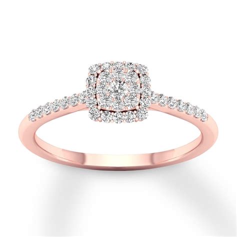 Diamond Engagement Ring 1/4 ct tw Round-cut 10K Rose Gold | Kay