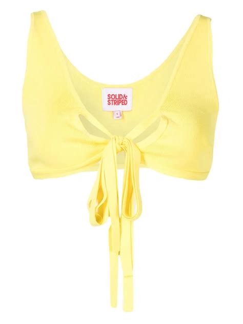 Solid Striped The Kai Bikini Top Yellow FARFETCH AO