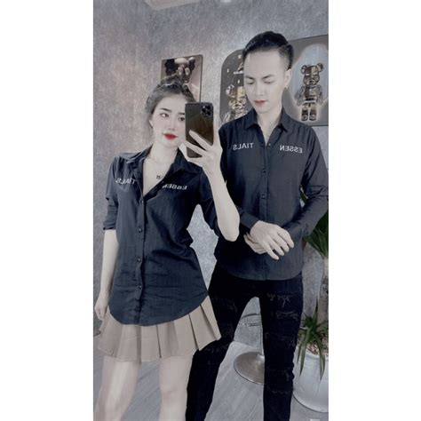 HCM ÁO SƠ MI NAM NỮ CẶP ĐÔI SIÊU HOT THIẾT KẾ ĐẸP DỄ PHỐI ĐỒ CHO CÁC BẠN TRẺ THỜI TRANG NAM
