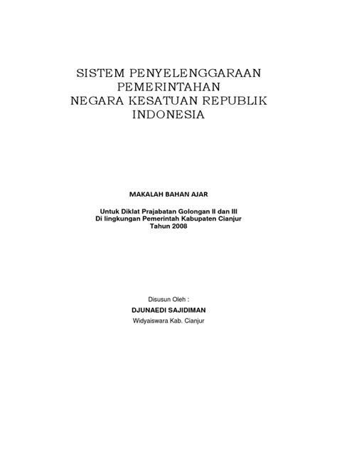 Pdf Dokumen Tips Sistem Penyelenggaraan Pemerintahan Negara Kesatuan