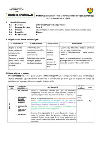 Importancia De Los Modelos At Micos En El Desarrollo De La Ciencia Pdf