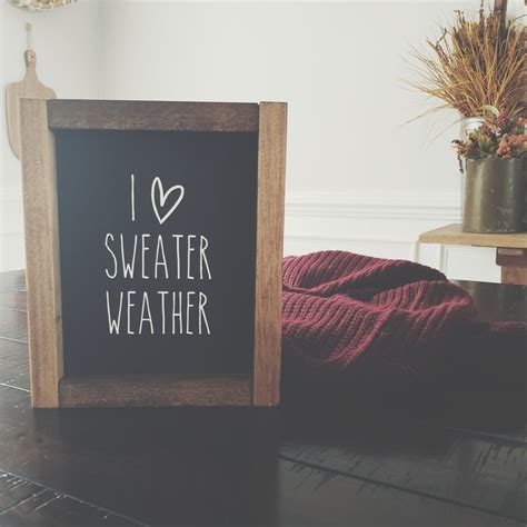 I Love Sweater Weather Sign Autumn Sign Fall Sign Mini Etsy