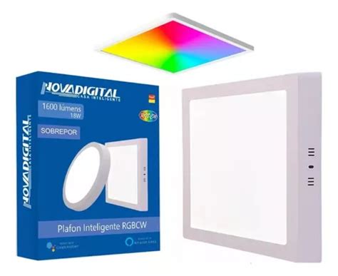 Plafon Led 18w Rgb Cw Inteligente Wifi Sobrepor Novadigital