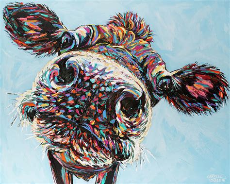 Funny Cow Ii Painting By Carolee Vitaletti Fine Art America