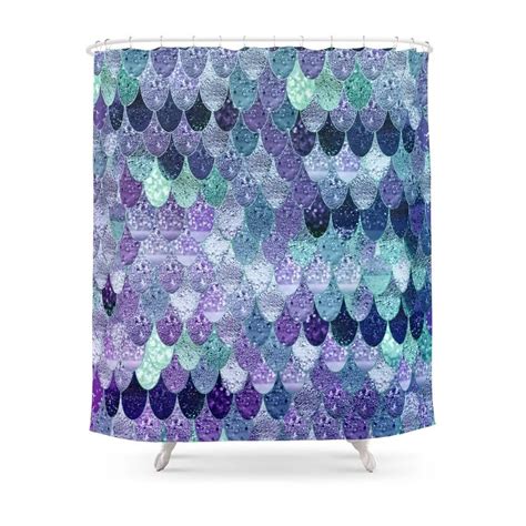 Summer Mermaid Purple And Mint By Monika Strigel Shower Curtain With