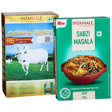 Buy Patanjali Cows Ghee Free Patanjali Sabzi Masala 100 G 1 L Online